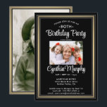 Invitation TOUT Anniversaire 2 Photo Black, White et Gold Par<br><div class="desc">Famille Invitation et amis à une célébration élégante pour lui ou elle avec élégante photo personnalisée en noir, blanc et or invitations fête d'anniversaire. Les images et le texte de ce modèle sont simples à customiser. (CONSEIL EN MATIÈRE DE PLACEMENT D'IMAGE : Une façon simple de centrer une photo exactement...</div>
