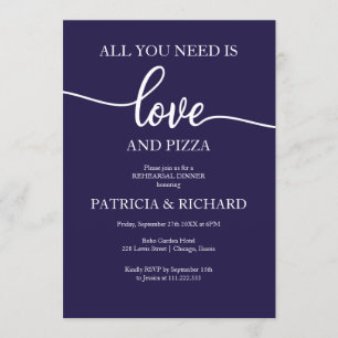Invitation Tout Ce Dîner De Répétition De Pizza Et D'Amour