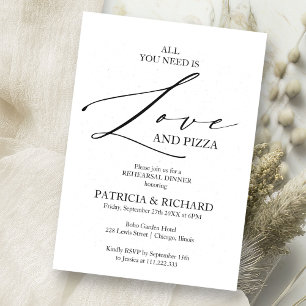 Invitation Tout Ce Dîner De Répétition De Pizza Et D'Amour