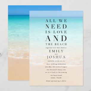 Invitation Tout ce dont nous avons besoin c'est d'amour et le