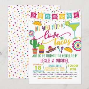 Invitation Tout ce dont vous avez besoin c'est d'amour et de 