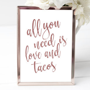 Invitation Tout ce dont vous avez besoin est l'amour et tacos