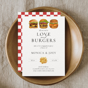 Invitation Tout ce dont vous avez besoin est Love and Burgers
