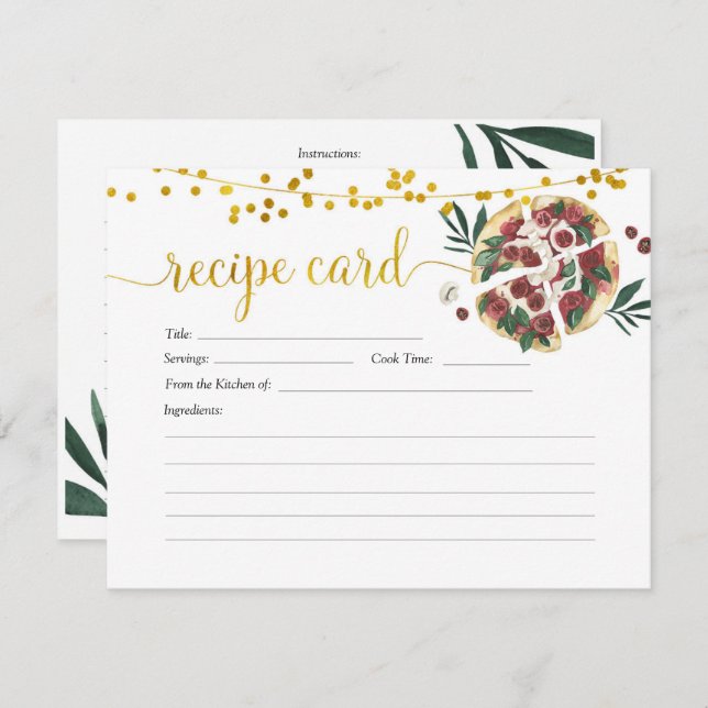 Invitation Tout ce dont vous avez besoin est Love and Pizza R (Devant / Derrière)