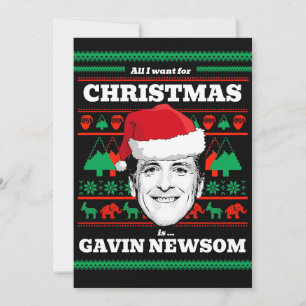 Invitation Tout ce que je veux pour Noël, c'est Gavin Newsom