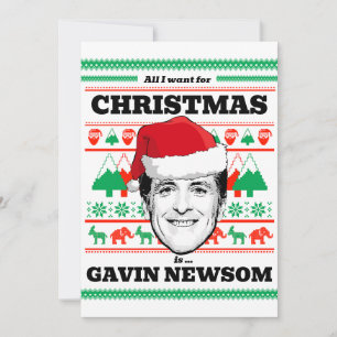 Invitation Tout ce que je veux pour Noël est Gavin Newsom