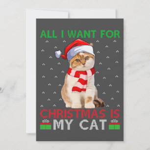 Invitation Tout Ce Que Je Veux Pour Noël Est Mon Chat Vilain