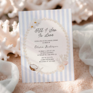 Invitation Tout ce que je vois est Amour Douce Plage Baby Sho