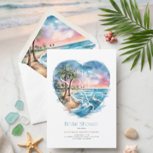 Invitation Tout ce que je vois est l'amour Aquarelle Mer Fête