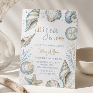 Invitation Tout ce que je vois est l'amour Coquillages Enterr