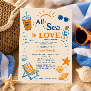 Invitation Tout ce que je vois est l'amour Côté Bold Beach Or
