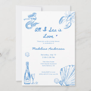 Invitation Tout ce que je vois est un amour bleu pour une fêt