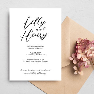 Invitation Tout dans la note Mariage minimaliste