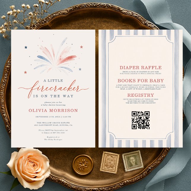 Invitation Tout dans un petit pétard Bébé Fête Prénatale du 4 (Créateur téléchargé)