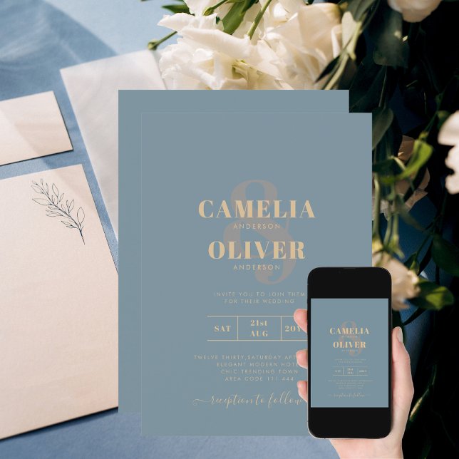 Invitation Tout-en-1 Elégant verre de mer Turquoise Mariage o (Créateur téléchargé)