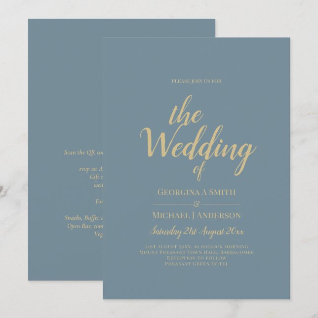 Invitation Tout-en-1 Elégant verre de mer Turquoise Mariage o (Devant / Derrière)