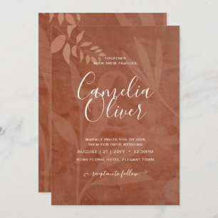 Invitation Tout-en-1 Mariage de superposition en terre cuite 