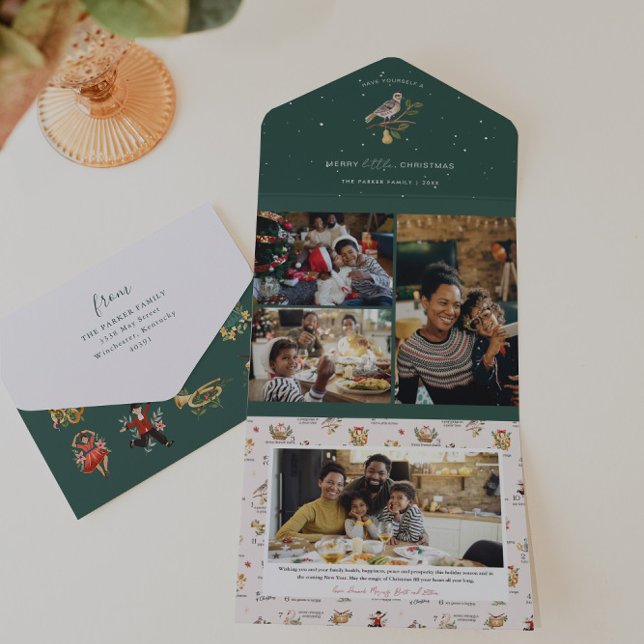 Invitation Tout En Un 12 Jours de Noël | Collage photo de vacances (Créateur téléchargé)