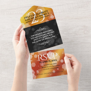 Invitation Tout En Un 23ème Anniversaire de Mariage Impérial Topaze Élég