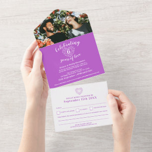 Invitation Tout En Un 6ème anniversaire de mariage améthyste violet RSVP