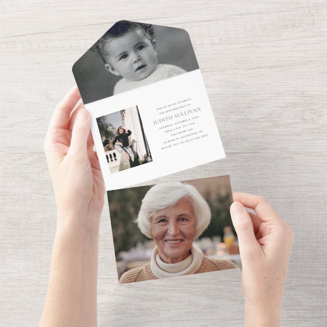 Invitation Tout En Un 80e anniversaire (Déchirure)