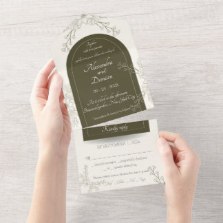 Invitation Tout En Un All in One Wedding Invite, template, personalized 