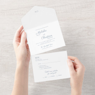 Invitation Tout En Un All in One Wedding Inviter pour un mariage fleur s