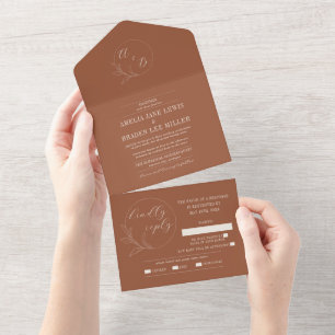 Invitation Tout En Un Amour éternel   Mariage de couronne en terre cuite