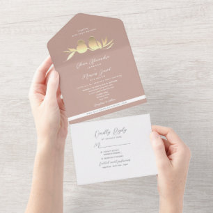 Invitation Tout En Un Amoureux Colombe Blush Or