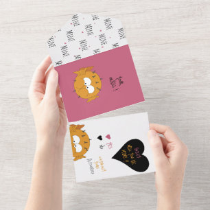 Invitation Tout En Un Amusez-Vous Serez À Moi ? Puffer Love + Valentine