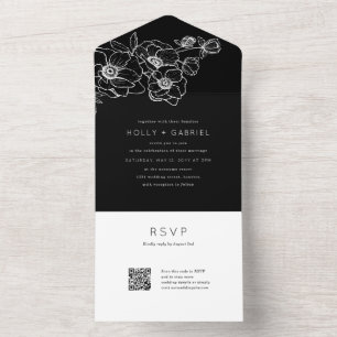 Invitation Tout En Un Anemone Bouquet Mariage Tout en un