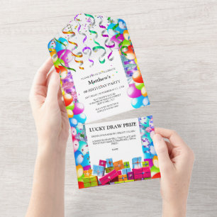 Invitation Tout En Un Anniversaire de enfant fête DO-IT-YOURSELF âge
