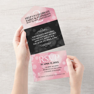Invitation Tout En Un Anniversaire Mariage élégant du 2e Rose Quartz
