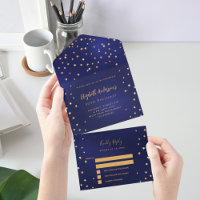 Anniversaire Marine bleu or stars parti RSVP