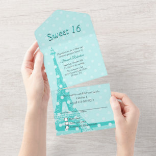 Invitation Tout En Un Aqua Paris Thématique Sweet 16