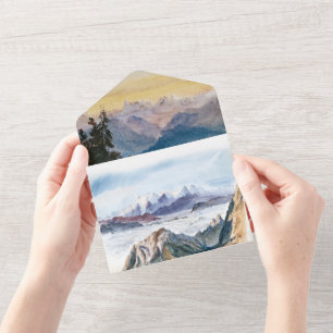 Invitation Tout En Un Aquarelle Blue Mountains Pine Mariage