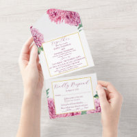 Aquarelle Fleur de Chrysanthème Rose avec Or