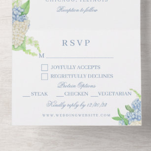 Invitation Tout En Un Aquarelle Floral Jardin Mariage Crest