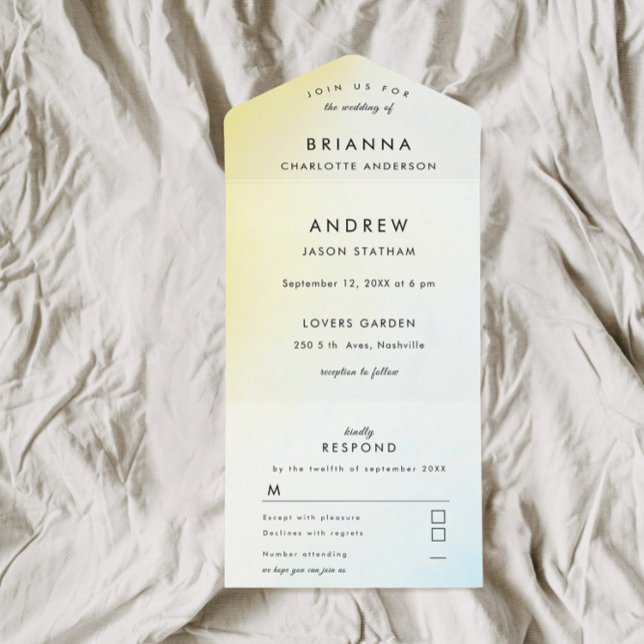 Invitation Tout En Un Aquarelle moderne tout en un Einladung (Créateur téléchargé)