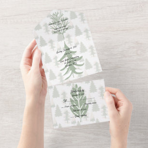 Invitation Tout En Un Arbres naturels extérieurs verdoyants hiver