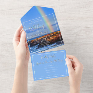 Invitation Tout En Un Arc en ciel, Espoir & Bonheur, Mariage