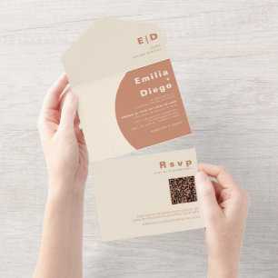 Invitation Tout En Un Arc en terre cuite Mariage officiel Boda