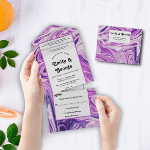 Invitation Tout En Un Art Abstrait moderne Pastel Galaxy Mariage élégant