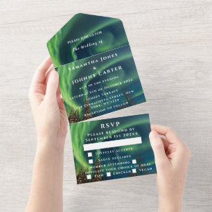 Invitation Tout En Un Aurora Starry Étoiles De Nuit Sky Mariage Tous En 