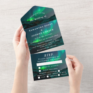 Invitation Tout En Un Aurora Starry Étoiles De Nuit Sky Mariage Tous En