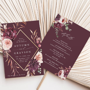 Invitation Tout en un automne Romance Bourgogne Mariage