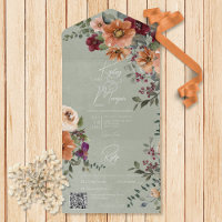 Automne Rouille Rustique & Vin Floral Sage QR Code