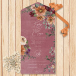 Invitation Tout En Un Automne Rouille Rustique & Vin Floral Vin Pas de d<br><div class="desc">DISPONIBLE AVEC UN CODE QR OU AVEC OU SANS CHOIX DE DÎNER. Imaginez une faire-part de mariage charmante qui reflète parfaitement l'élégance rustique que vous désirez. L'invitation est accompagnée d'un arrière - plan bourguignon en détresse, apportant une touche vintage. Des fleurs d'aquarelle délicates dans les tons de rouille, de bordeaux,...</div>