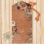 Invitation Tout En Un Automne Rouille Rustique & Vin Rouille Florale Pas<br><div class="desc">DISPONIBLE AVEC UN CODE QR OU AVEC OU SANS CHOIX DE DÎNER. Imaginez une faire-part de mariage charmante qui reflète parfaitement l'élégance rustique que vous désirez. L'invitation présente un arrière - plan brûlé en rouille orangée, ajoutant une touche d'attrait vintage. Des fleurs d'aquarelle délicates dans les tons de rouille, de...</div>