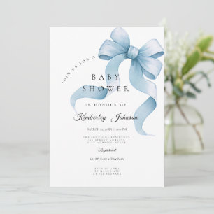Invitation Tout en un Baby shower à mâche bleue